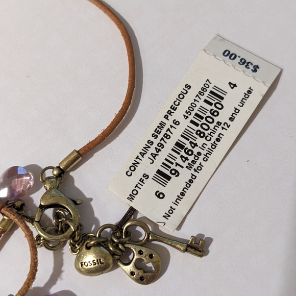 Fossil necklace with semi precious stones. NWT - Picture 3 of 4